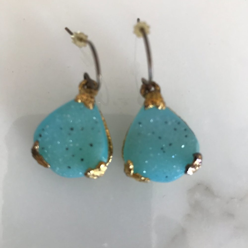 Turquoise Druzy stone earrings